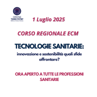 Corso regionale “Tecnologie sanitarie: innovazione e sostenibilità” – Aperto a tutte le professioni sanitarie