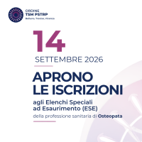 ISCRIZIONE AGLI ELENCHI SPECIALI AD ESAURIMENTO (ESE) DELLA PROFESSIONE SANITARIA DI OSTEOPATA